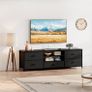 TV Stand Cabinet, TV Unit with 5 Drawers, 140 cm, All Black TV Console Table with Storage Organizers, Entertainment Center with Open Shelf for Living Room, Bedroom Image 3