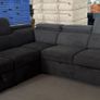 New Prague Grey Fabric Sofa Bed With Storage Image 5