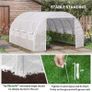4 x 3 x 2 m Polytunnel Greenhouse w/ Roll-up Side Walls, Steel Frame Walk-in Grow House Tent w/ Zippered Door and 8 Windows and Reinforced Cover Image 4