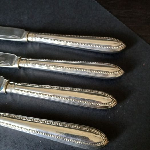 Antique Harrison Brothers & Howson Silver Plated Fish Knives Set of 4 HB&H Sheffield