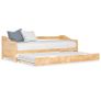 Pull-out Sofa Bed Frame Pinewood 90x200 cm Image 5