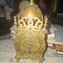Vintage Brass Lantern Smiths Mantel Clock,  A Bedchamber or Temple Clock, with Key and working Image 3