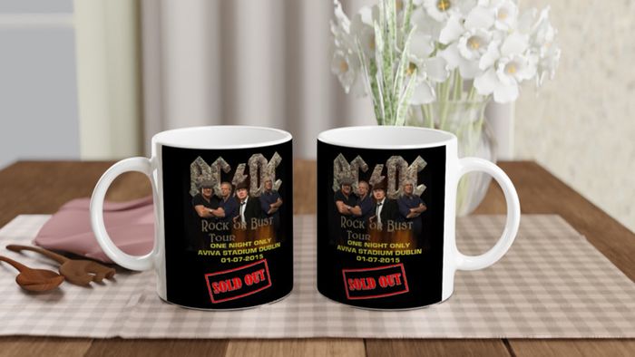 Ac/dc Aviva Stadium Dublin 2015 Commemorative White 11oz Ceramic Mug