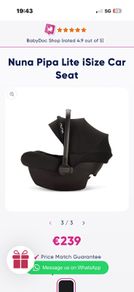 Nuna Pipa Lite Isofix Car Seat 0/12 Months FREE
