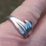 Heavy Double Leaf Sterling Silver Ring Image 9