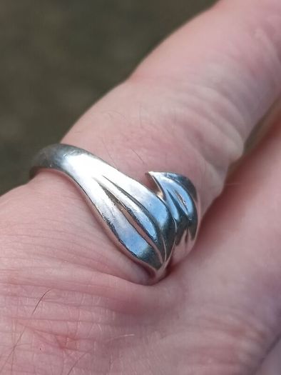 Heavy Double Leaf Sterling Silver Ring