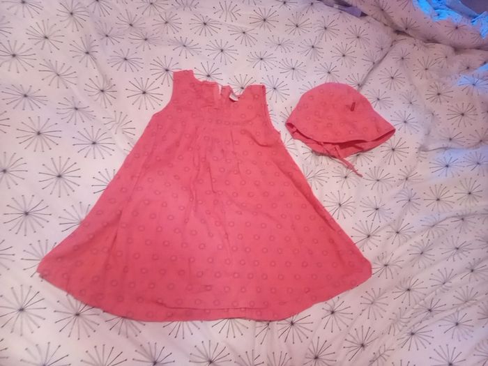 name it peach dress and matching hat