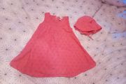 name it peach dress and matching hat