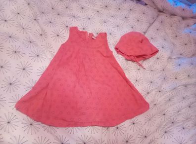 name it peach dress and matching hat