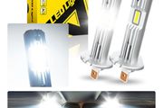 AUXITO 2Pcs Canbus LED Light Bulb H1 LED Headlight Mini Size Design Wireless Fanless For Car LED Lamp CSP Chips 12000LM White