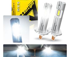 AUXITO 2Pcs Canbus LED Light Bulb H1 LED Headlight Mini Size Design Wireless Fanless For Car LED Lamp CSP Chips 12000LM White