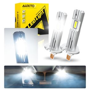 AUXITO 2Pcs Canbus LED Light Bulb H1 LED Headlight Mini Size Design Wireless Fanless For Car LED Lamp CSP Chips 12000LM White