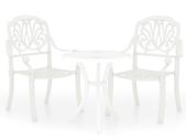 3 Piece Bistro Set Cast Aluminium White