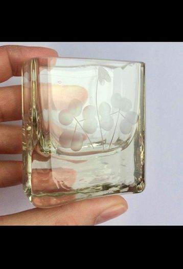 Small Vintage Etched Crystal Cup / Vase