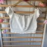 top h&m divided range size medium white 100% cotton crochet top Image 7