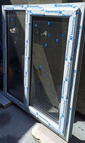 Brand new agate grey (outside) white (inside) uPVC window 128 x114cm