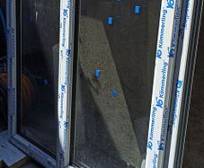 Brand new agate grey (outside) white (inside) uPVC window 128 x114cm
