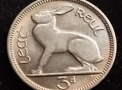 Ireland - 1968 - 3 Pence - Hare - KM.12a - UNC - [253]