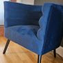 Blue Velvet Occassional Chair Image 2