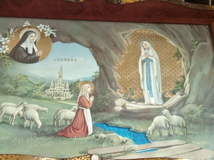 Vintage Art Nouveau LOURDES Tray