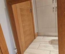 Wood framed mirror Maple / light oak effect