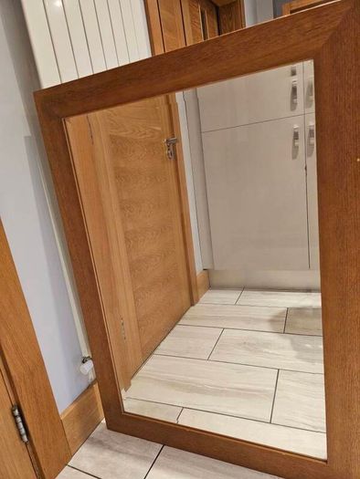 Wood framed mirror Maple / light oak effect