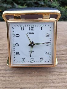 Mint Condition 1960's Coral Travel Alarm Clock