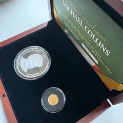 RARE Ireland Double Set Gold & Silver Proof Coin Set 2012. Michael Collins. 90th. Anniversary