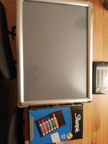 blackboard and markers