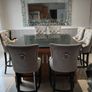 Marble kitchen Table/Island with 6 Stools Image 7