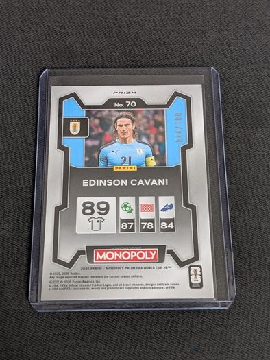 Monopoly Prizm Fifa World Cup 2026 Edinson Cavani Red Big Money Shimmer - 044/100