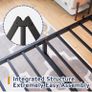 5ft Upholstered Bed Frame Kingsize with Charging Station/USB Ports and LED Lights Image 3