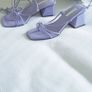 Block Heel Lace Up Lilac Sandal - Size 3 Image 4