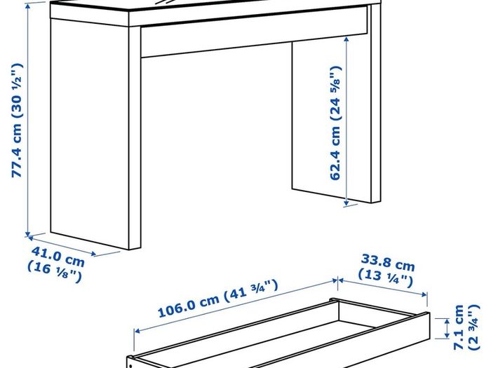 ikea malm dressing table - desk