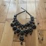 Statement Black silver effect necklace- Edwardian style Image 2