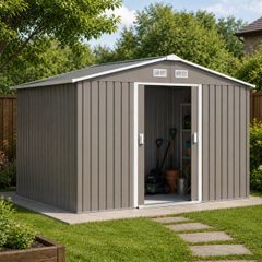 Metal Storage Shed Tool Box with Foundation 9 x 6FT