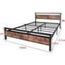 King Size Bed Frame with Wood Headboard,Heavy Duty Metal Platform Image 9