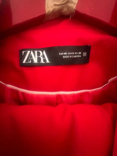 Zara red trouser suit and blazer
