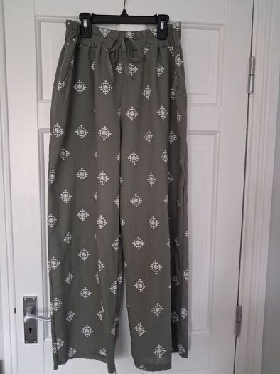 CoOrd Set - Trousers Waistcoat - Sage Green - UK 12 - Cotton Linen mix