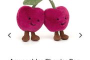 New JELLYCAT Amuseables Cherries Bag Charm