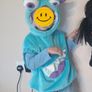 Halloween boys costume cool blue monster Disney cartoon plush warm outfit vest coat with tail one size 3 4 5 Image 2