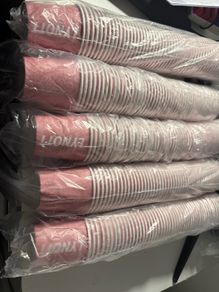 250 Pink Disposable Espresso Cups , Small Coffee Cups . Bulk Pack