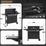 7 Burner Gas BBQ Grill with Side Burner Warming Rack Temperature Gauge Outdoor Garden Image 2