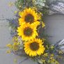 55cm white wicker heart wreath with sunflowers Image 2
