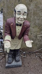 vintage classic fibreglass waiter figure butler display