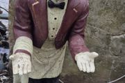 vintage classic fibreglass waiter figure butler display