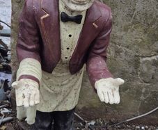 vintage classic fibreglass waiter figure butler display