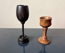 vintage wooden goblet with ring