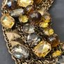 Monsoon, Bracelet Chunky Gold Tone with Amber Yellow Grey Rhinestones Image 3