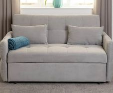 Chelsea Silver Fabric Sofa Bed